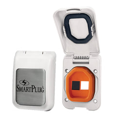 SmartPlug Data Port Case/Inlet Only - White Cover w/One Blank Plug One Open Port