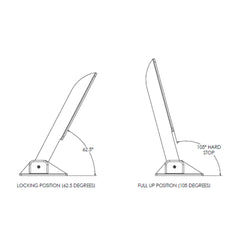TACO Command Ratchet Hinge - 18-1/2" - 316 Stainless Steel Polished w/Hard Stop
