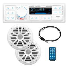Boss Audio MCK500WB.6 Kit w/MR500UAB, 2 MR6W Speakers, MRANT10 Antenna, White Remote *Refurbished