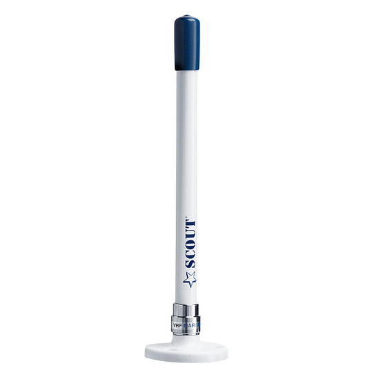 Scout 9" Stubby White VHF Antenna w/Quick Mount Includes 5M RG-58, Mount Integrated Connector KS-10