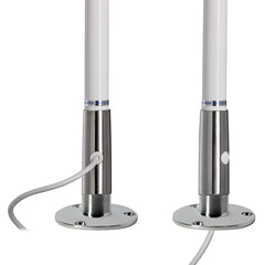 Scout Titan Series 4' White VHF Antenna 3dB Stainless Steel Ferule w/5M RG-58 Includes PL-259