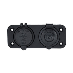 Bluewater Dual USB/USB-C 12V Combo Receptacle w/Plate