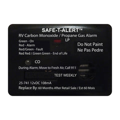 Safe-T-Alert 25 Series Surface Mount Dual Carbon Monoxide/Propane Alarm - 12V Hardwire - Black