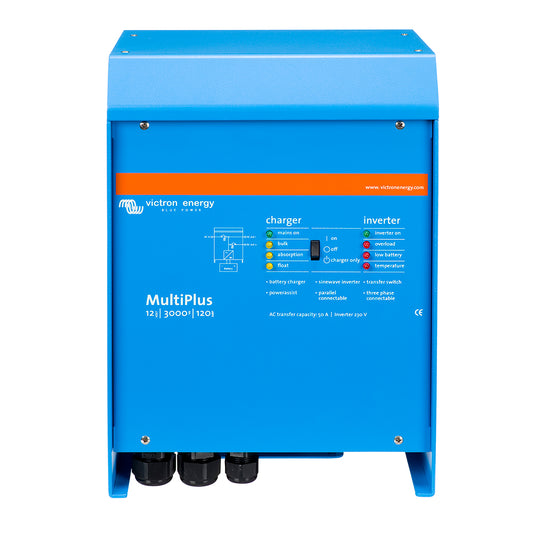 Victron MultiPlus Inverter/Charger 12VDC - 3000VA - 120VAC w/ 120AMP Battery Charger - 50AMP Transfer Switch (UL LISTED)