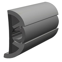 TACO SuproFlex Rub Rail Kit Gray w/Gray Insert - 2"H x 29/32"W x 80'L