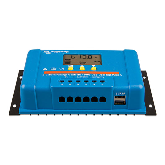 Victron BlueSolar PWM Charge Controller (DUO) LCD USB Charge Control - 12/24VDC - 20A