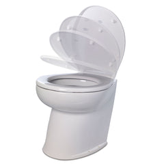 Jabsco Deluxe Flush 17" Angled Back 12V Freshwater Electric Marine Toilet w/Solenoid Valve Soft Close Lid