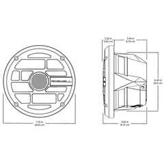 Roswell R Series 7.7 Marine Speakers - Anthracite Grille - 80W RMS  160W Peak Power