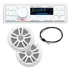 Boss Audio MCK500WB.6 Kit w/MR500UAB, 2 MR6W Speakers, MRANT10 Antenna,  White Remote
