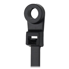 Pacer 15" Cable Tie w/Mounting Ring - Black - 50lb Tensile Strength - 4" Bundle Diameter - 100 Piece Bag