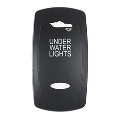 Pacer Actuator - 'UNDER WATER LIGHTS' f/V Series Contura Switches - Black - Laser Etched (Top/Bottom Light)