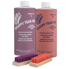 Snappy Teak-Nu Kit - 32 oz w/Formula No. 1 - 32 oz, Formula No. 2 - 32 oz,  Bristle Brush