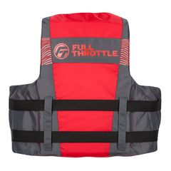 Full Throttle Adult Nylon Life Jacket - L/XL - Black/Red