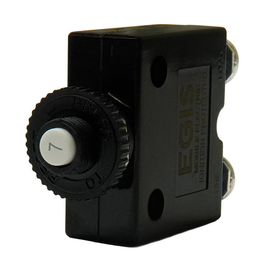 Egis 7A Push Button Panel Mount Circuit Breaker - Screw Terminals