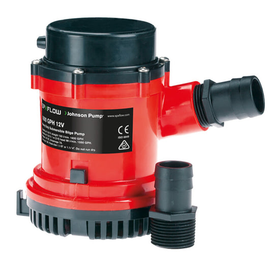 Johnson Pump 1600 GPH Bilge Pump 1-1/8" Hose 12V [16004-00]