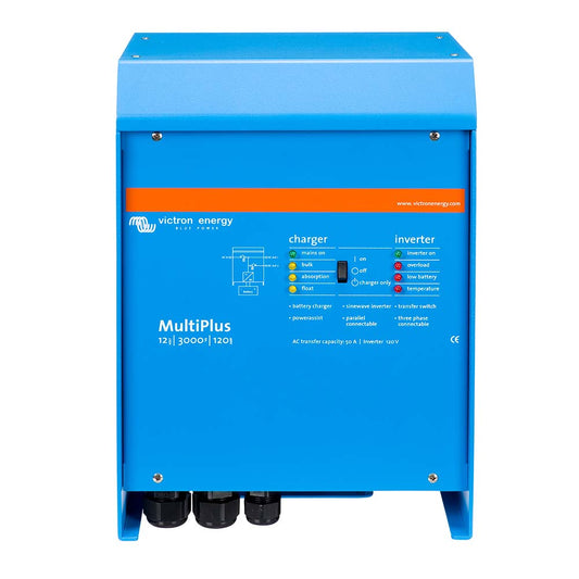Victron MultiPlus Inverter/Charger 12 VDC - 3000VA - 120vAC w/120AMP Battery Charger - 50AMP Transfer Switch