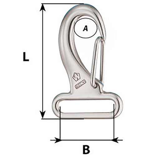 Wichard Webbing Snap Hook - 30mm - Length 60mm [2284W]