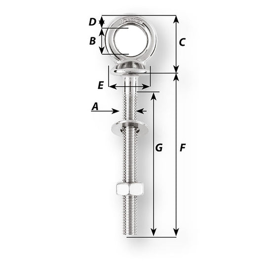 Wichard Eye Bolt - Diameter 5/32" - Length 4" [6493W]