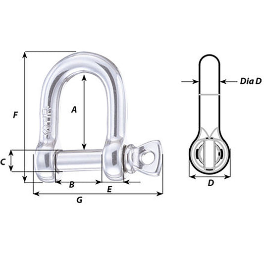 Wichard HR D Shackle - Diameter 15/32" [11206W]