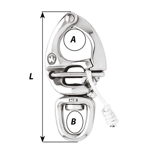 Wichard HR Quick Release Snap Shackle With Swivel Eye -110mm Length- 4-21/64" [2676W]