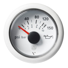 Veratron 52mm (2-1/16") ViewLine Engine Oil Pressure Gauge - 150 PSI - White Dial  Bezel